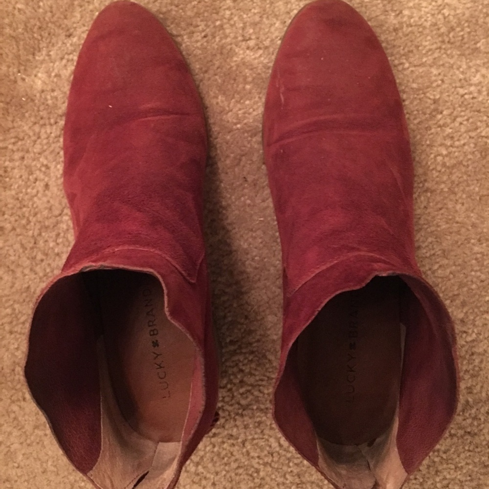 lucky brand red booties